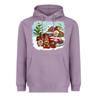 Lavender Christmas gnomes with red truck Heavyweight Hoodie - NancyCooperArtShop