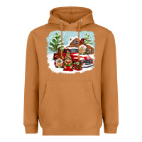 Meerkat Christmas gnomes with red truck Heavyweight Hoodie - NancyCooperArtShop
