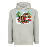 Moon Dust Christmas gnomes with red truck Heavyweight Hoodie - NancyCooperArtShop