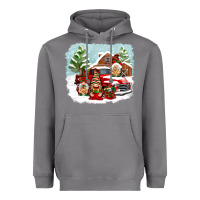 Storm Christmas gnomes with red truck Heavyweight Hoodie - NancyCooperArtShop