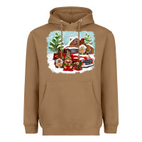 Toasted Coconut Christmas gnomes with red truck Heavyweight Hoodie - NancyCooperArtShop