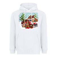 White Christmas gnomes with red truck Heavyweight Hoodie - NancyCooperArtShop