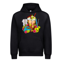 Black Softball Frappe Coffee Urban Hoodie - FaDigitalArtStudio