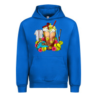 Cobalt Softball Frappe Coffee Urban Hoodie - FaDigitalArtStudio