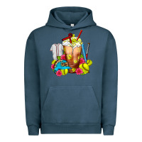 Pigment Midnight Navy Softball Frappe Coffee Urban Hoodie - FaDigitalArtStudio