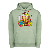 Pigment Oil Green Softball Frappe Coffee Urban Hoodie - FaDigitalArtStudio