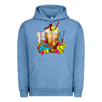 Pigment Pebble Blue Softball Frappe Coffee Urban Hoodie - FaDigitalArtStudio