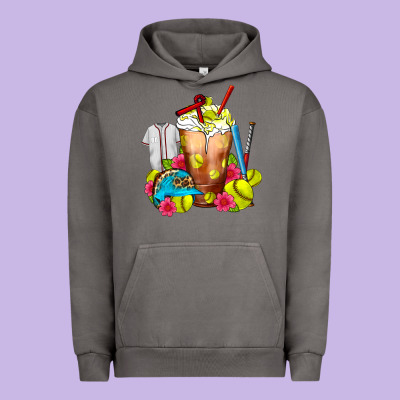 Softball Frappe Coffee Urban Hoodie Designed By Fadigitalartstudio