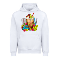 White Softball Frappe Coffee Urban Hoodie - FaDigitalArtStudio