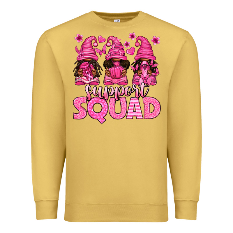 Breast Cancer Afro Gnomies Support Squad Premium Sweatshirt by texasbilliewilder | Teevron