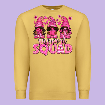 Breast Cancer Afro Gnomies Support Squad Premium Sweatshirt Designed By Texasbilliewilder