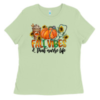 Matcha fall vibes and that nurse life Ladies Tee - CowhideDigitalArt