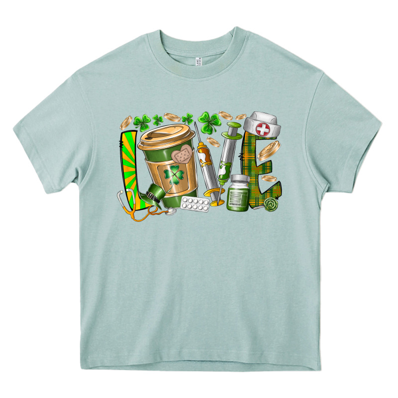 St Patricks Love Nurse Heavy Core Tee by RacoonDesign | Teevron