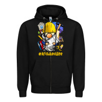 Black Architect life gnome Zipper Hoodie - BarkalooDesign