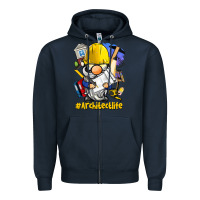 Navy Architect life gnome Zipper Hoodie - BarkalooDesign