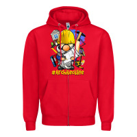 Red Architect life gnome Zipper Hoodie - BarkalooDesign