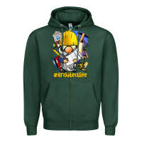 Sports Green Architect life gnome Zipper Hoodie - BarkalooDesign