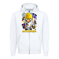 White Architect life gnome Zipper Hoodie - BarkalooDesign