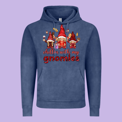 Chilling With My Gnomies Vintage Hoodie Designed By Nancycooperartshop