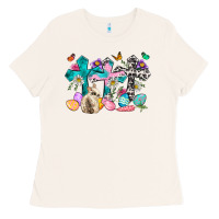 Bone Western rabbit with Cross and flowers Ladies Tee - Neo Western