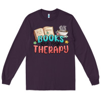 Plum books are my therapy Long Sleeve Tee - MaliasSmallBusiness