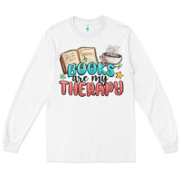 White books are my therapy Long Sleeve Tee - MaliasSmallBusiness