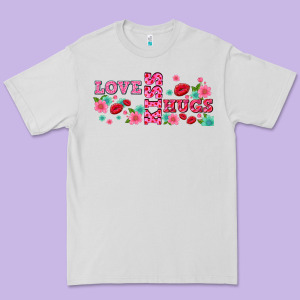 Floral Love And Kiss Premium Tee Designed By Adodesignshop