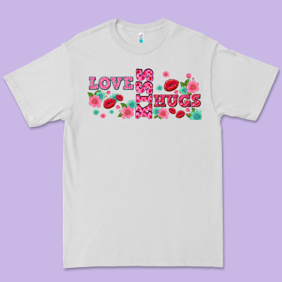 Floral Love And Kiss Premium Tee Designed By Adodesignshop