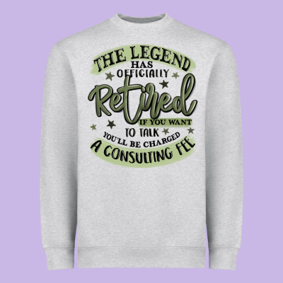 The Legend Has Officially Retired Heavyweight Sweatshirt Designed By Maliassmallbusiness