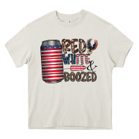 Cream red white  boozed Heavy Core Tee - CowhideDigitalArt