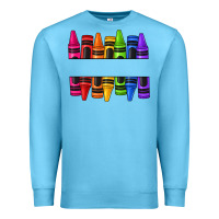 Ocean Blue custom name crayons Premium Sweatshirt - texasbilliewilder