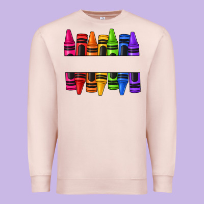 Custom Name Crayons Premium Sweatshirt Designed By Texasbilliewilder
