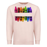 Pale Pink custom name crayons Premium Sweatshirt - texasbilliewilder