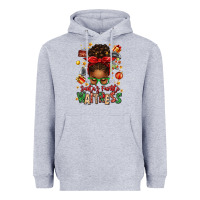 Heather Grey santa's favorite waitress messy bun Heavyweight Hoodie - texasbilliewilder