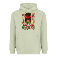 Matcha santa's favorite waitress messy bun Heavyweight Hoodie - texasbilliewilder