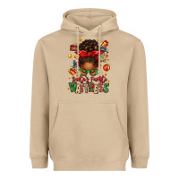 Mushroom santa's favorite waitress messy bun Heavyweight Hoodie - texasbilliewilder