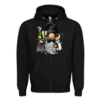 Black waiter gnome Zipper Hoodie - BarkalooDesign