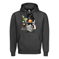 Charcoal Heather waiter gnome Zipper Hoodie - BarkalooDesign