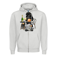 Dove Grey waiter gnome Zipper Hoodie - BarkalooDesign