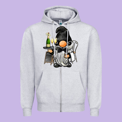 Waiter Gnome Zipper Hoodie Designed By Barkaloodesign