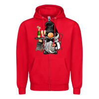 Red waiter gnome Zipper Hoodie - BarkalooDesign