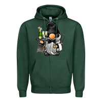 Sports Green waiter gnome Zipper Hoodie - BarkalooDesign