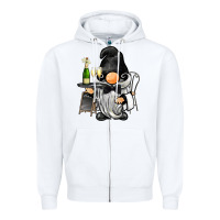 White waiter gnome Zipper Hoodie - BarkalooDesign