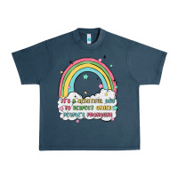 Midnight Navy beautiful day to respect pronouns Urban Heavy Tee - MaliasSmallBusiness