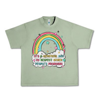 Oil Green beautiful day to respect pronouns Urban Heavy Tee - MaliasSmallBusiness