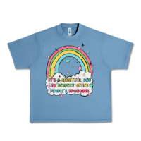 Pebble Blue beautiful day to respect pronouns Urban Heavy Tee - MaliasSmallBusiness