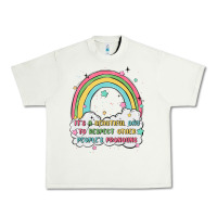 Pistachio beautiful day to respect pronouns Urban Heavy Tee - MaliasSmallBusiness