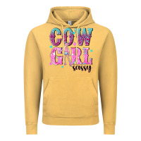 Vintage Mustard cowgirl sassy with pink cowgirl Vintage Hoodie - NancyCooperArtShop