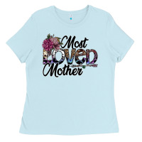 Baby Blue most loved mother Ladies Tee - SublimationCraftShop