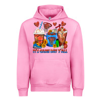 Fuchsia Pink It's Game Day Y'all Basketball Coffee Cups Urban Hoodie - FaDigitalArtStudio